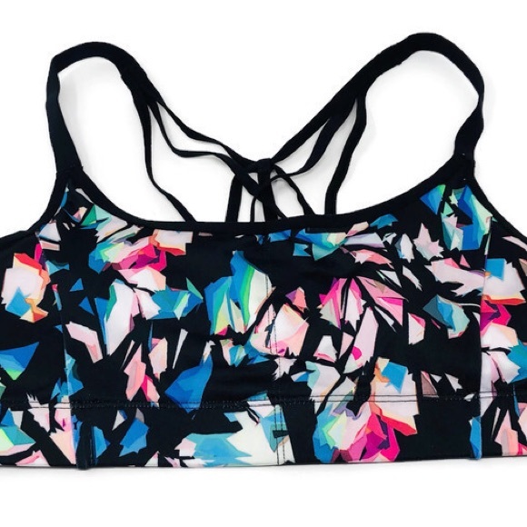 NWT Champion Strappy Back Geo Print Sports Bra LRG - Picture 3 of 8